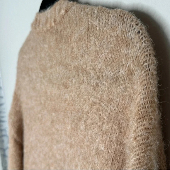 Doe & Rae Tan Neutral Bobble Long Line open front cardigan Size Large Neutral - Picture 13 of 13